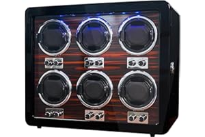 ORYX VISION Oryx Watch Winders for 3/6 Automatic Watches Wooden Rotating Watch Box 15 Rotation Modes Setting Display Case with LED Light, AC or USB Powered Super Quiet Mabuchi Motor