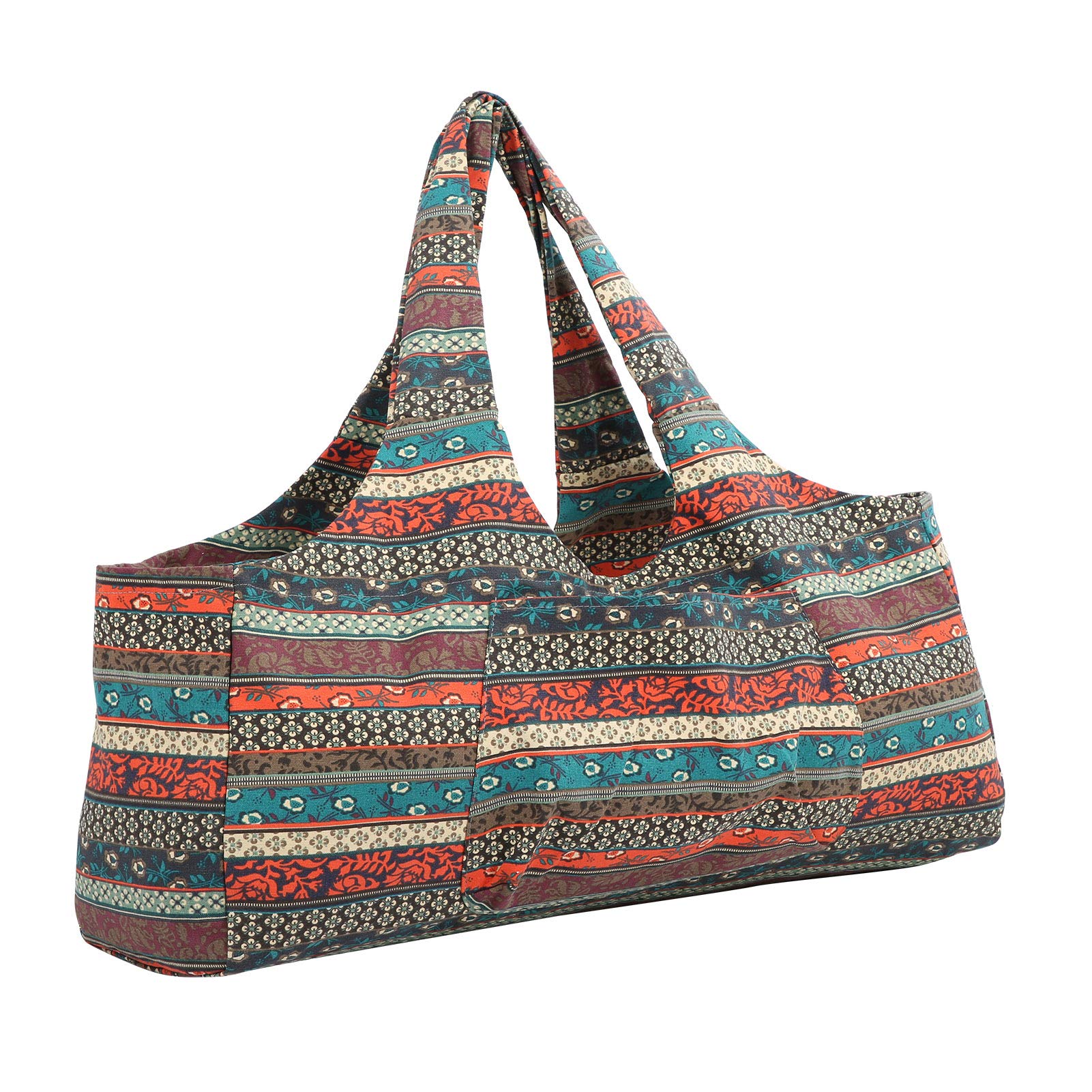 Drfeify Yoga Bag, Canvas Yoga Mat Bag Breathable Oversized Ethnic Style Package Luggage Fitness Clothing Travel
