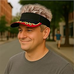 Men's Hair Visor ​Sun Hats Visor with Hair Fake