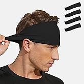 VIMPEP Tenacious Sports Headbands for Men Soft Feeling Non Silp Sweatband Workout Headband for Running,Cycling,Basketball,Tennis,Yoga Fitness Stretchy Quick-Dry Hairband for Unisex (3/4/6 Pack)