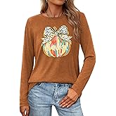 Thanksgiving Shirts for Women Thankful Shirt Fall Pumpkin Graphic Tshirt Long Sleeve Tis The Season Tee Tops