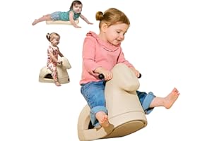 Nuby Rock 'N Ride Rocking Horse for Kids - Ride, Rock & Scoot Toy for Indoor & Outdoor Play - Balance & Coordination Development Toy - Ages 12+ Months - Beige Horse