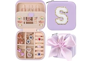 CHMI Travel Jewelry Case, Purple Travel Jewelry Box, Travel Jewelry Organizer, Travel Gifts for Women Girls, Jewelry Organizer Box, Birthday Gifts for Women, Christmas Gifts for Teens Girls - S