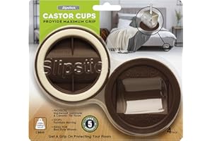 Slipstick CB845 3-1/4 Inch Bed Roller / Furniture Wheel Gripper Caster Cups (Set of 4) Chocolate Brown Color,Large