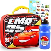 Disney Cars Lunch Box Set - Bundle with an Insulated Lightning McQueen Lunch Bag, Water Bottle, More | Disney Cars School Supplies for Kids