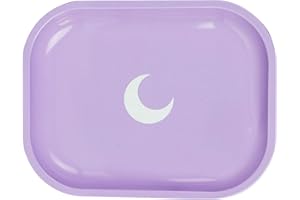 BRANDO MOON Metal Tray Small Purple Lightweight Tray - Curved Edges and Smooth Surface - 5.5 x 7 inch - Travel