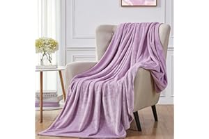 Walensee Fleece Blanket Plush Throw Fuzzy Lightweight (Throw Size 50x60 Lilac) Super Soft Microfiber Flannel Blankets for Cou