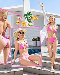 Women Two Piece Bikini Swimsuits Sexy Metal Ring