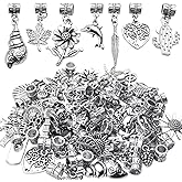 Aylifu Dangle Charms with Beads Bail Connector Large Hole for DIY Bracelet Necklace Jewelry Making