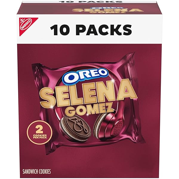 SELENA GOMEZ OREO COOKIES, CHOCOLATE AND CINNAMON CREME, LIMITED EDITION, 10 SNACK PACKS (2 COOKIES PER PACK)