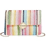 QTKJ Bohemian Straw Beach Bag, Crossbody Bags for Women, Handmade Woven Purse, Tassel Handbags for Vacation, Travel