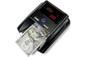 Khippus K605 Counterfeit Bill Detector for US Dollars, Automatic 4 Ways Feeding, Checks for UV(Ultraviolet), MG(Magnetic), IR(Infrared), Paper Quality and Size, Verifies Currency Denomination