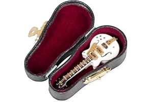 Broadway Gift Co. Electric Guitar Miniature Replica White 1.5 x 3 Resin Stone Tabletop Figurine