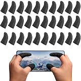 Geyoga 40 Pieces Gaming Finger Sleeve for Thumb Sleeves Mobile Gaming Finger Protector(Black)