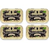 DOOLITTLE Dr Classic Soft Fruit Pastilles for Voice and Throat, Blackcurrant Flavor, 2.12 Ounce Tin, Approximately 25 Count Package, 4 Pack