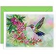 TUMYBee Hummingbirds and Flowers Quilling Card, Cute Animal Card for All Occasions Birthday, Congratulation, Thinking of You For Mom, Women, Friend, Boss, Love (Hummingbirds and Flowers)