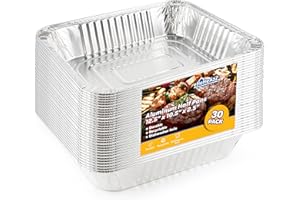 EHOMEA2Z Aluminum Pans Value Pack (30 Pack) Disposable Pans,Foil Trays 9x13,Ideal for BBQ Grilling,Sturdy Aluminum Trays for,Roasting,Restaurants,Disposable Aluminum Pans,Catering,Crawfish Trays
