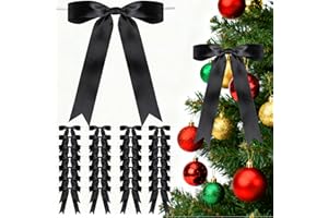 YGDZ Black Bows 30PCS, Satin Ribbon 5x7'' Large Black Bow for Champagne Bottle Wrapping, Balloons, Twist Tie Bows Decorations for Party, Cake, Craft, Gift