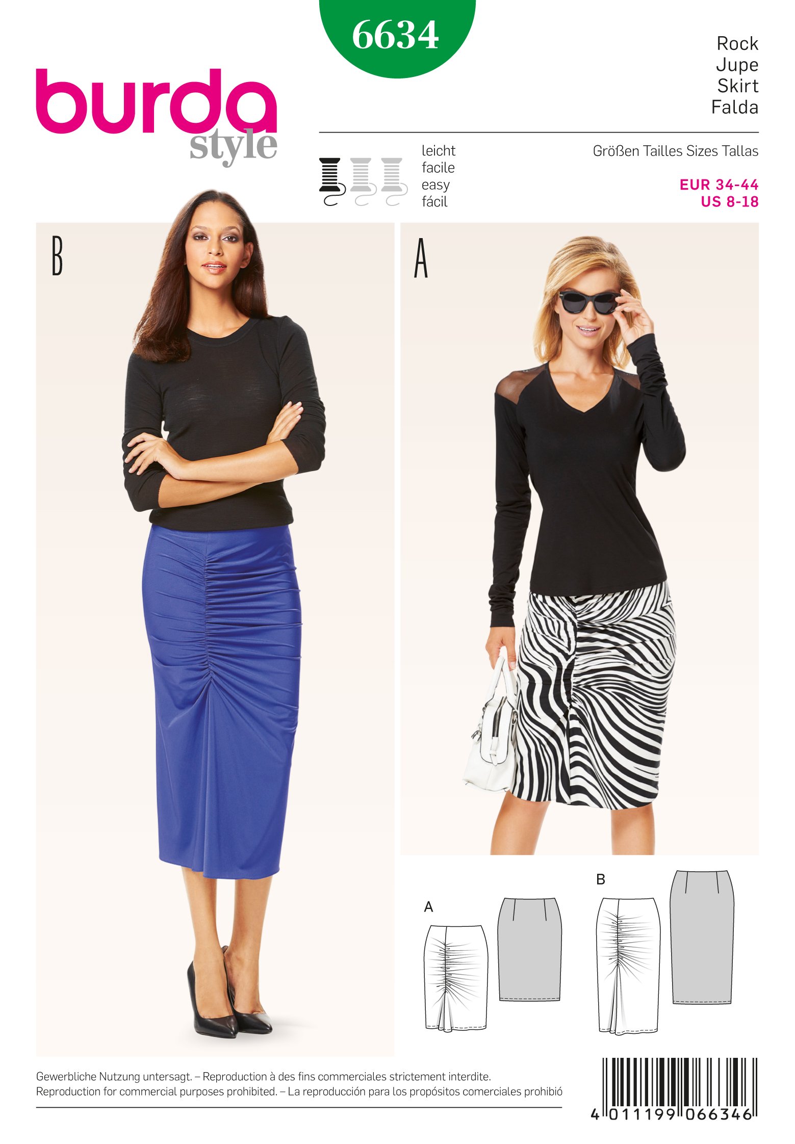 Burda b6634 Skirt Sewing Pattern Paper 19 x 13 x 1 cm White