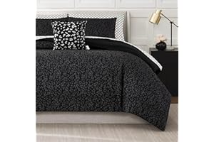 Nine West Black Leopard Comforter Set 8-Piece Bed in a Bag, Queen