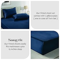 Lane Linen Queen Fitted Sheet, 100% Organic Cotton