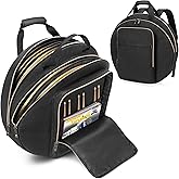 Damero 22" Cymbal Bag, Double Layer Cymbal Case with 6mm Padded Divider, Handles and Backpack Straps for Drum Cymbals and Acc