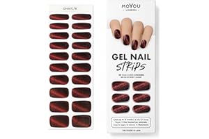 MOYOU LONDON Semi Cured Gel Nail Strips - 20 Pcs. Nail Wraps for Salon-Quality Manicure - Works with Any UV Lamp - Easy to Apply, Trim, & Remove Gel Stickers