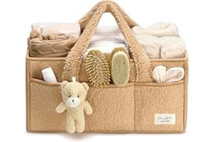 PeraBella Diaper Caddy Organizer for Changing Table, Storage Basket for Wipes, Gift for Baby Shower, Car Organizer, Nursery O