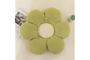 Menoeceus Flower Pillow,Sage Green Flower Shaped Throw Pillow,Cute Decorative Pillow for Room,Floor Pillow,Aesthetic Pillows St Patrick's Day Decorations for Bed Couch Chair,15.7"