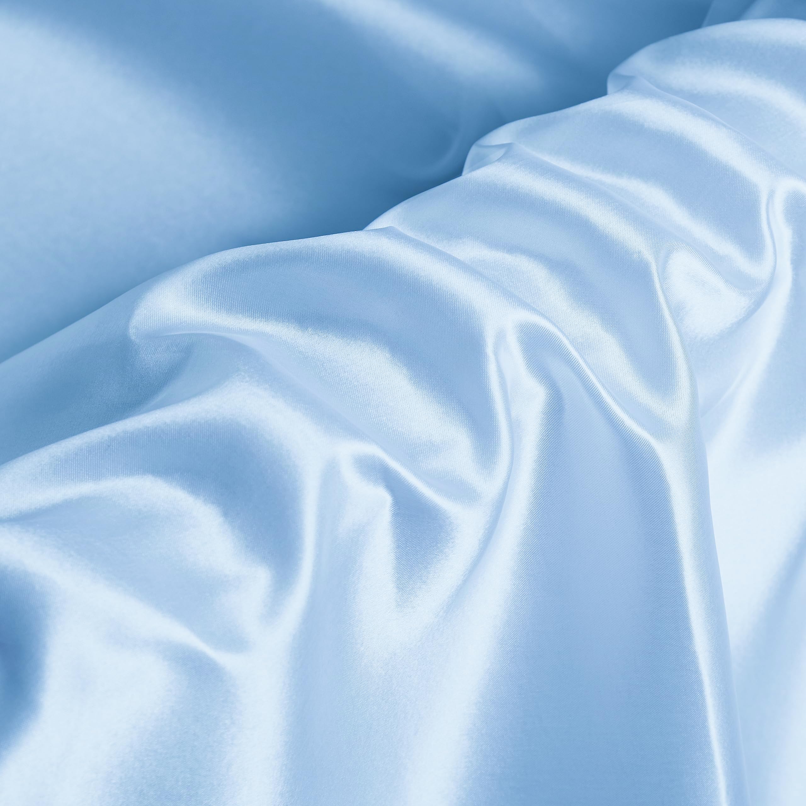 Photo 1 of 1 Yard 63” Wide Light Blue Satin Fabric Soft and Comfortable Blue Fabric by The Yard Sapphire Satin Material for Wedding, Decoration, Apparel, DIY Crafting, Sewing