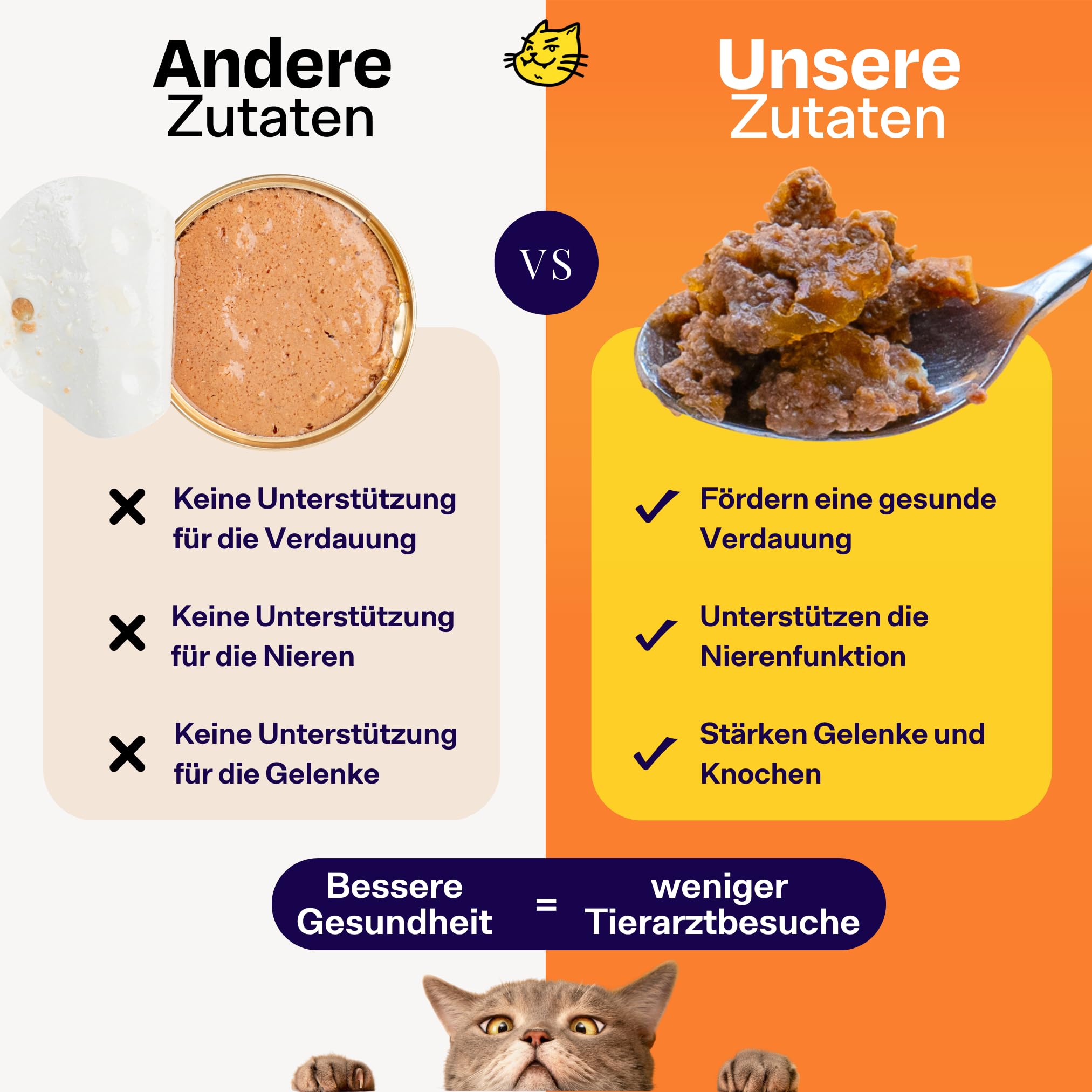 The Better Cat - Getreidefreies Nassfutter mit extra hohem Fleischanteil - Premium Katzenfutter ohne Getreide und ohne Zucker mit Präbiotika (Rind) 12x85g 4