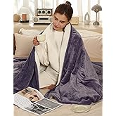 ESTINGO Heated Blanket Throw Electric Throw Blanket with 5 Heating Levels & 4 Hours Auto Off, Heating Blanket with ETL & FCC Certification, Machine Washable for Home Office, 50" x 60", Lavender Purple