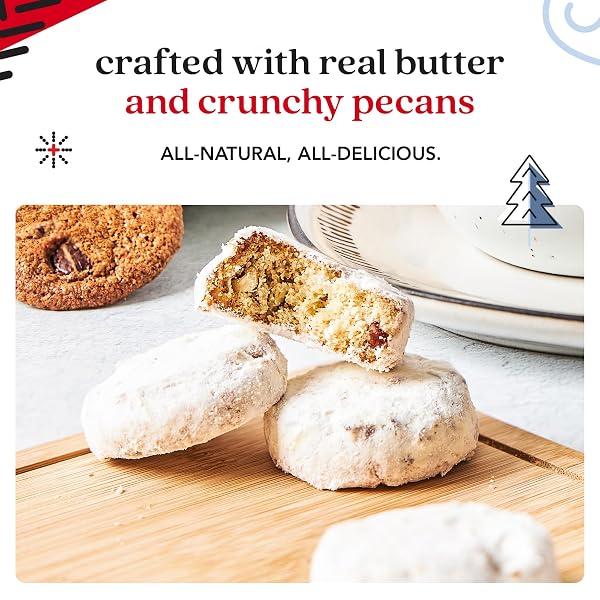 DAVID’S COOKIES HAPPY HOLIDAYS BUTTER PECAN MELTAWAY COOKIES IN SWEET SAMPLER TIN – SOFT BUTTERY COOKIES WITH CRUNCHY PECANS – FESTIVE GOURMET BAKERY DESSERT GIFT BASKET FOR CHRISTMAS AND HOLIDAY CELEBRATIONS