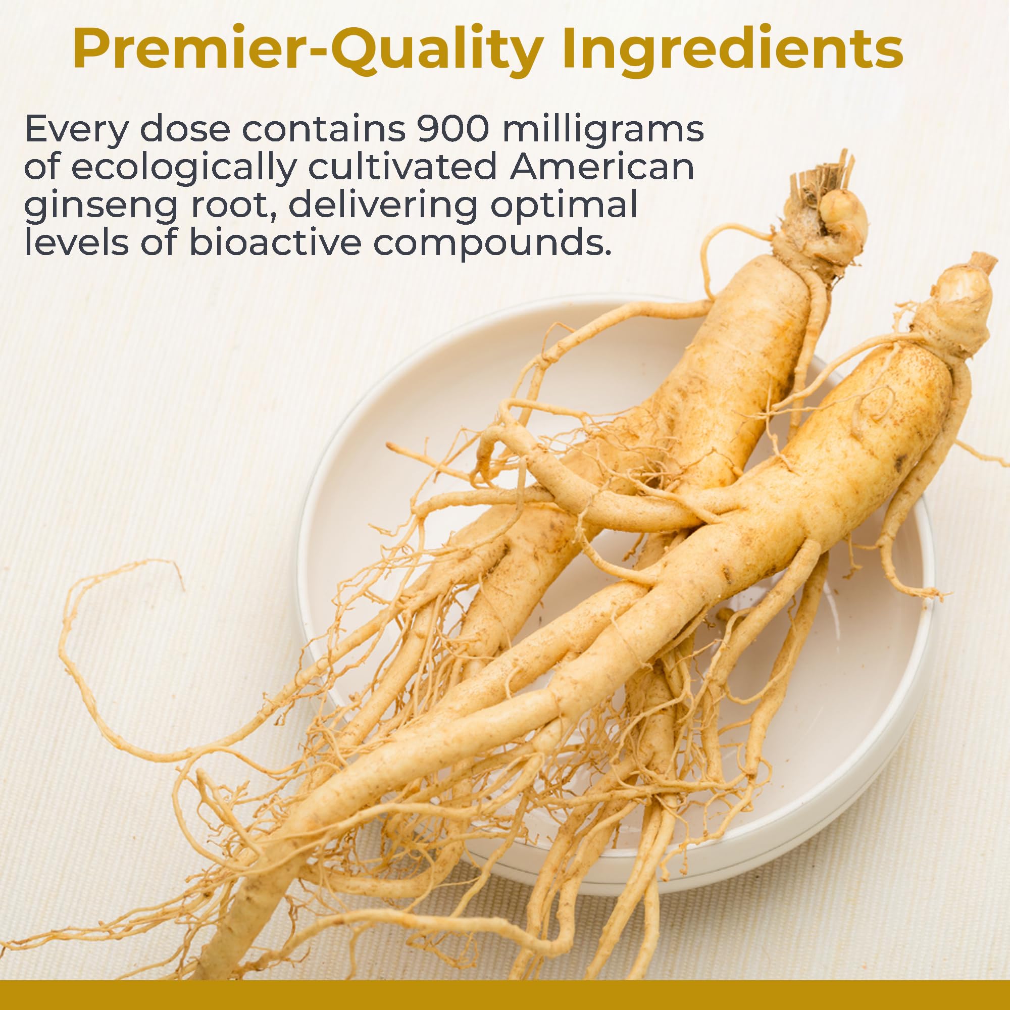 Premier Research Labs American Ginseng Supplement - American Ginseng Capsules, Herbal Ginseng Root Pills, North American Ginseng Herb Extract, Calming Energy Supplement - 60 Plant-Based Capsules