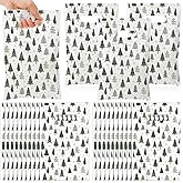 GliCraft 100 Pcs Christmas Tree Gift Bags with Handle Green Plastic Xmas Tote Bag Bulk for Party Packaging Goody Snack Holiday Wrapping Winter Wedding Birthday Decoration Favors Supplies, 9.84''x6.5''