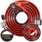 FIERYRED 1 Gauge 30 FT Quick Connect Jumper Cables, 1000A Heavy Duty Booster Cables with Travel Bag, Heavy Duty Battery Jumper Cable for Truck, Diesel Trucks, SUV and Car