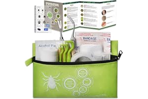 Tick Remover Tool Kit Include Tick Bar Tique Remover, Tick Removal Tweezers, Tick ID Card for Dogs Cats and Humans for Lyme P