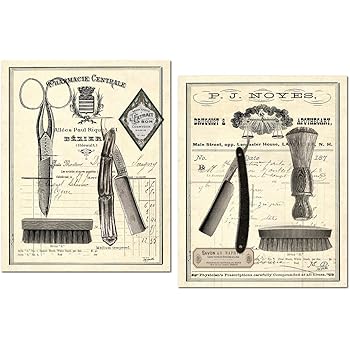 Amazon.com: Classic Barber Shop Haircut Chart 1884 8x12 ...