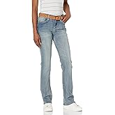 WallFlower Womens Legendary Slim Bootcut Mid-Rise Belted Insta Stretch Juniors Jeans (Standard and Plus)