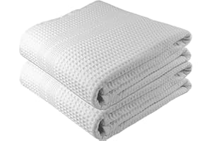 GILDEN TREE Waffle Bath Sheet Large Bath Towels Quick Dry Thin Body Towels, 40x80 Oversized Bath Towels for Adults, 2 Pack Bath Sheet Set, Classic Style (White)