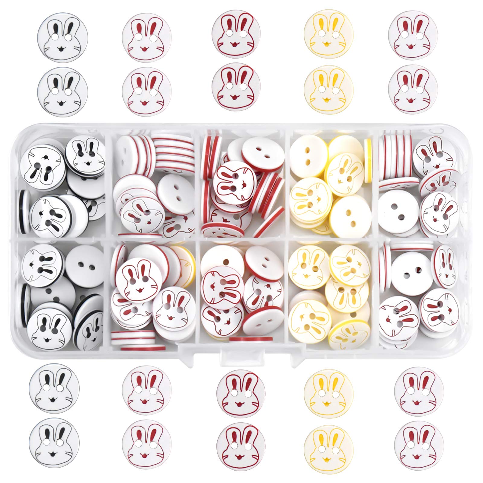 Skyzone 150PCS Colorful Resin Buttons for Baby Kids Cardigans Knitting,Round Sewing Buttons Plastic Cute Crafting Buttons with Plastic Storage Box for Art Craft Child Clothing Sewing DIY Decoration