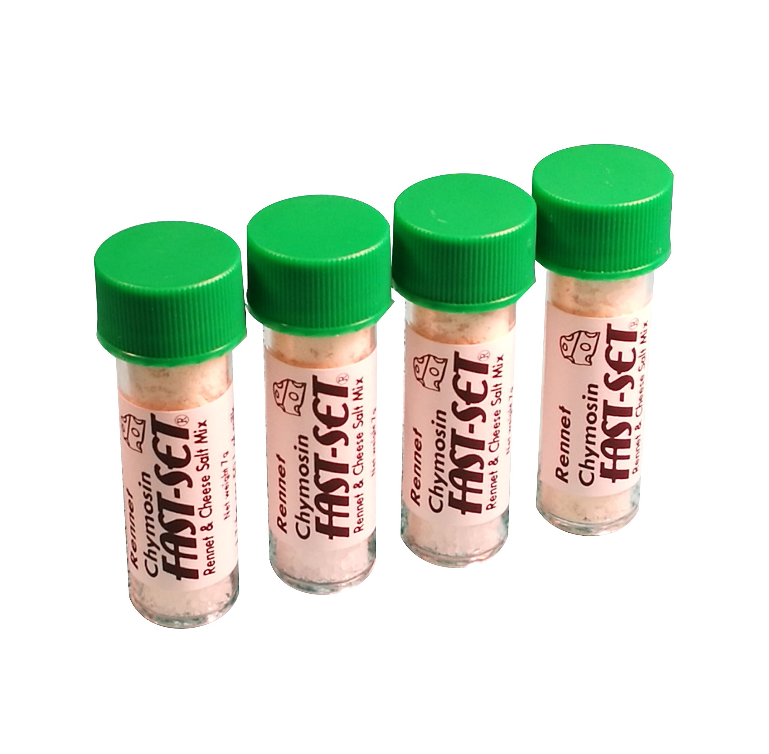 4 X Rennet Chymosin Fast-Set 7 grams Mix for 50 Litres of milk Rennin Cheese salt & Coagulant Tub …