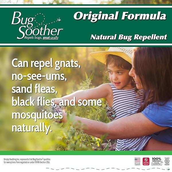 BUG SOOTHER SPRAY 8 OZ – NATURAL INSECT, GNAT AND MOSQUITO REPELLENT & DETERRENT – SAFE BUG SPRAY FOR ADULTS, KIDS, PETS, & ENVIRONMENT – MADE IN USA