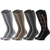 Tisancy 4 Pairs Cotton Compression Socks for Women Men 20-30mmhg Is Best Support Stocking for Running Hiking Cycling