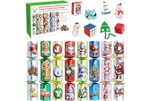 ceiba tree 8 Pcs Christmas Crackers Poppers Party Favors Non-Snap Table Supplies Games Sparkle with Toys Gifts Party Paper Hats Joke Paper