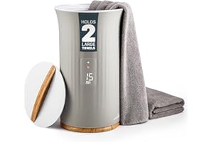 Live Fine Towel Warmer | Bucket Style Luxury Heater with LED Display, Adjustable Timer, Auto Shut-Off | Fits 40” x 70” Oversized Towel - Height 21.25 Inches and 12.9 Inches Wide