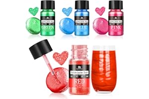 Edible Glitter Set - 4 Colors Luster Dust, Food Grade Shimmer Powder for Cocktails, Drinks, Baking, Cakes, Cookies, Fondant, 