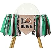 Football 1st Year Down Birthday High Chair Banner - Football First Birthday Decoration,High Chair First Decor Boy,1st Year Down Banner