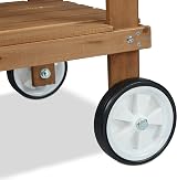 Relaxdays Wooden Planter Table with Wheels, 120 x 97 x 49 cm, Brown view 8
