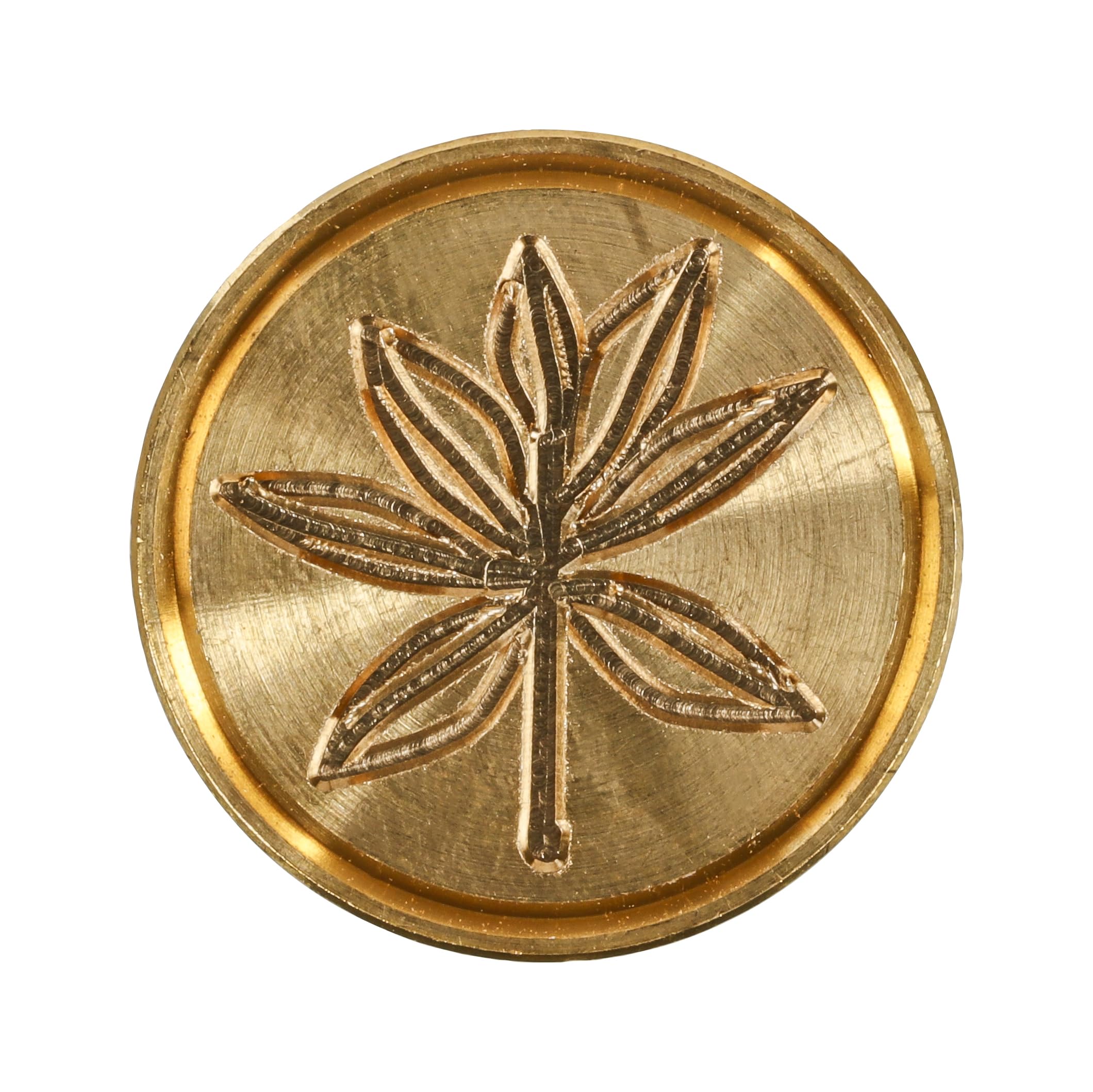 Jacques Herbin 40404T - A brass seal with varnished wooden handle - Symbols - Laurel - Manufactured in France - Creative Art Tool - 24 mm size - Wax Stamp